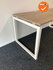 handmatig verstelbaar bureau - 180x80 - Robson eiken blad - wit onderstel