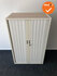 Gispen Roldeurkast - 130x80x47cm - Wit met witte kunststof deuren - inclusief topblad - 4 hangmaplades