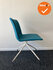 Gispen NOMI - Designstoel - Afneembare blauwe stoffering - met een wit gecoat onderstel