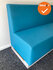 Treinbank - Roels - Licht blauwe stoffering - Met zilvergrijs onderstel