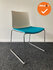 Design Vergaderstoel - Arper Catifa - Wit met blauwe stoffering - Met chroom onderstel