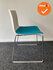 Design Vergaderstoel - Arper Catifa - Wit met blauwe stoffering - Met chroom onderstel
