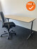 Refurbished Mehes Werkplek - 180x90 - Ahorn Trespa Blad - Handmatig verstelbaar - Antracietgrijs onderstel - Inclusief Haworth Comforto 77 bureaustoel met nieuwe stof