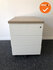 Ladeblok - 60x42,5x56cm - Wit - 3 laden - metaal front - inclusief oak medium topblad