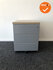 Ladeblok - 60x42,5x56cm - Zilvergrijs - 3 laden - metaal front - inclusief oak medium topblad