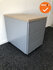 Ladeblok - 60x42,5x56cm - Zilvergrijs - 3 laden - metaal front - inclusief oak medium topblad