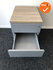 Ladeblok - 60x42,5x56cm - Zilvergrijs - 3 laden - metaal front - inclusief oak medium topblad