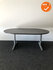 Ahrend Essa vergadertafel - Ovaal - 180x120cm - Wenge - Melamine - Zilvergrijs onderstel
