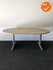 Ahrend Essa vergadertafel - Ovaal - 180x120cm - Halifax Naturel - Melamine - Zilvergrijs onderstel
