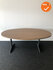 Ahrend 500 vergadertafel - Ovaal - 200x120cm - 30mm dik - antraciet eiken - Melamine - Zilvergrijs onderstel