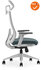 Verona Bureaustoel - NIEUW - Donkergrijze stoffering - Met witte netweave rug - Inclusief wit voetkruis met harde wielen