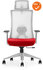Verona Bureaustoel - NIEUW - Rode stoffering - Met witte netweave rug - Inclusief wit voetkruis met harde wielen