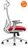 Verona Bureaustoel - NIEUW - Rode stoffering - Met witte netweave rug - Inclusief wit voetkruis met harde wielen