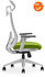 Verona Bureaustoel - NIEUW - Groene stoffering - Met witte netweave rug - Inclusief wit voetkruis met harde wielen