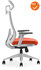 Verona Bureaustoel - NIEUW - Oranje stoffering - Met witte netweave rug - Inclusief wit voetkruis met harde wielen