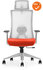 Verona Bureaustoel - NIEUW - Oranje stoffering - Met witte netweave rug - Inclusief wit voetkruis met harde wielen