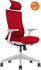 Verona Bureaustoel - NIEUW - Rode stoffering - Met een rode netweave rug - Inclusief wit voetkruis met harde wielen