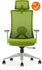 Verona Bureaustoel - NIEUW - Groene stoffering - Met een groene netweave rug - Inclusief wit voetkruis met harde wielen