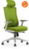 Verona Bureaustoel - NIEUW - Groene stoffering - Met een groene netweave rug - Inclusief wit voetkruis met harde wielen