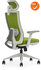 Verona Bureaustoel - NIEUW - Groene stoffering - Met een groene netweave rug - Inclusief wit voetkruis met harde wielen