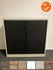 Roldeurkast - Ahrend - 110x120x45cm - Lichtgrijs met zwarte roldeuren - Topblad naar keuze