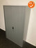 Roldeurkast Aspa - Zilvergrijs - 195x120x47cm - Zilvergrijs met grijze metalen deuren - B Keuze