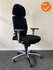 Haworth Comforto 77 met hoofdsteun - bestaande zwarte stoffering - chroom voetkruis - Inclusief kunstleren armpads