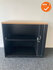 Roldeurkast - 74x80x48cm - Zwart met zwarte roldeuren - Inclusief beuken melamine topblad