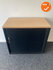 Roldeurkast - 74x80x48cm - Zwart met zwarte roldeuren - Inclusief beuken melamine topblad
