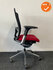 Haworth Comforto 89 (Zody) - rode stoffering - Met zwarte netweave rug - Gepolijst aluminium voetkruis