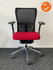 Haworth Comforto 89 (Zody) - rode stoffering - Met zwarte netweave rug - Gepolijst aluminium voetkruis
