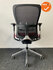 Haworth Comforto 89 (Zody) - rode stoffering - Met zwarte netweave rug - Gepolijst aluminium voetkruis