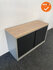 Roldeurkast - Ahrend - 74x120x45cm - Zilvergrijs - Met zwarte kunststof roldeuren - topblad naar keuze