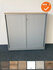 Roldeurkast - Ahrend - 140x120x45cm - Zilvergrijs met zilvergrijze kunststof roldeuren - Topblad naar keuze