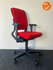 Ahrend 230 bureaustoel - refurbished - hoge rug - rode stoffering - kleur voetkruis naar keuze