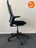Ahrend 2020 bureaustoel - refurbished - nieuwe zwarte stoffering - hoge lederen rug - zwart voetkruis - Zonder lendesteun