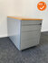 Ladeblok - 57x42x76cm - Zilvergrijs - 4 lades - zilvergrijs metalen front - topblad naar keuze
