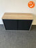 Roldeurkast - Ahrend - 74x120x45cm - Zilvergrijs met zwarte roldeuren - Topblad naar keuze