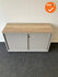 Roldeurkast - Ahrend - 74x120x45cm - oudgrijs met grijze roldeuren - Topblad naar keuze