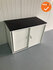 Ceka schuifdeurkast - 77x100x50cm - Witte kast - Witte deuren - Zwart topblad