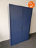 Aspa Roldeurkast - B-Keuze - 195x120x45cm - Blauw met blauwe metalen roldeuren - inclusief 3 legborden - Inclusief 2 hangmaplades