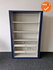 Aspa Roldeurkast - B-Keuze - 195x120x45cm - Blauw met blauwe metalen roldeuren - inclusief 3 legborden - Inclusief 2 hangmaplades