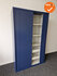 Aspa Roldeurkast - B-Keuze - 195x120x45cm - Blauw met blauwe metalen roldeuren - inclusief 3 legborden - Inclusief 2 hangmaplades