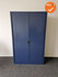 Aspa Roldeurkast - B-Keuze - 195x120x45cm - Blauw met blauwe metalen roldeuren - inclusief 3 legborden - Inclusief 2 hangmaplades