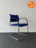 Vergaderstoel - EMO - Blauwe stoffering - Chroom frame - Stapelbaar