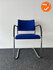 Vergaderstoel - EMO - Blauwe stoffering - Chroom frame - Stapelbaar