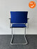 Vergaderstoel - EMO - Blauwe stoffering - Chroom frame - Stapelbaar