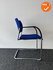 Vergaderstoel - EMO - Blauwe stoffering - Chroom frame - Stapelbaar