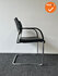 Vergaderstoel - EMO - Zwart leer bekleed - Chroom frame - stapelbaar