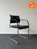 Vergaderstoel - EMO - Zwart leer bekleed - Chroom frame - stapelbaar